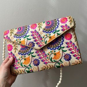 New Hand embroidered cross body/ clutch
